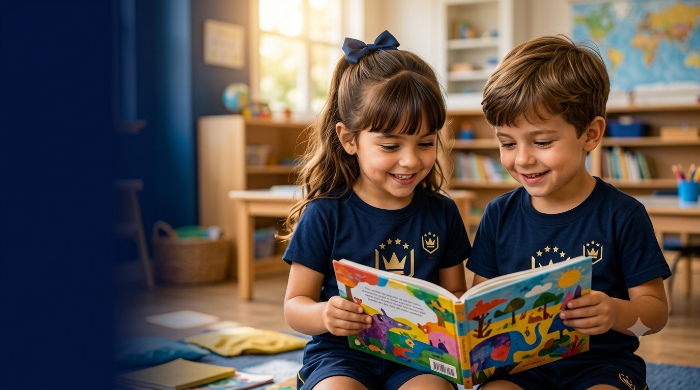 Crianças da Escola Premium brincando e correndo no parquinho